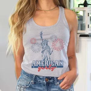American Girly Statue of Liberty Bella Flowy Tank
