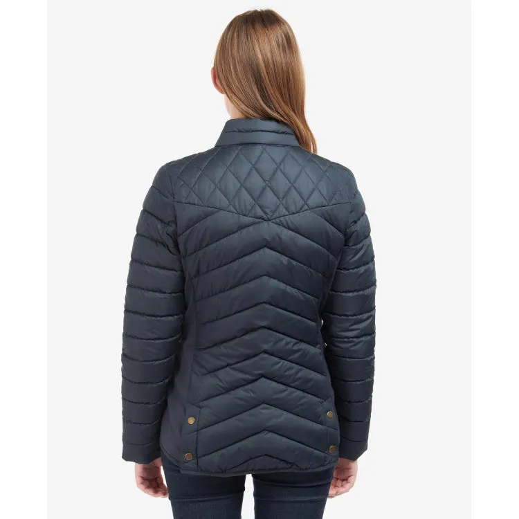 Barbour Ladies Stretch Cavalry Quilt Jacket - Dark Navy/Dark Navy Marl