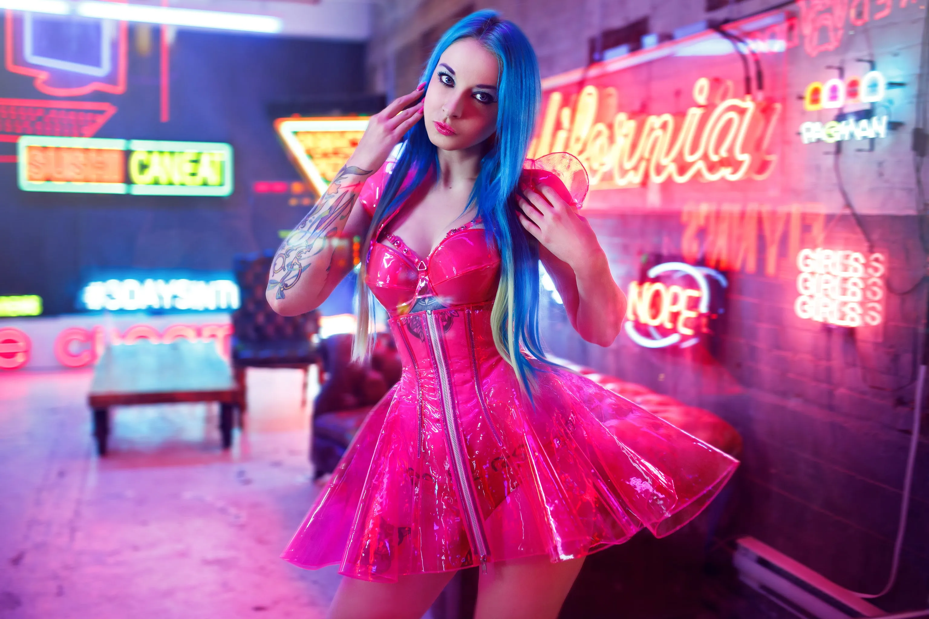Clear PVC Corset Skirt