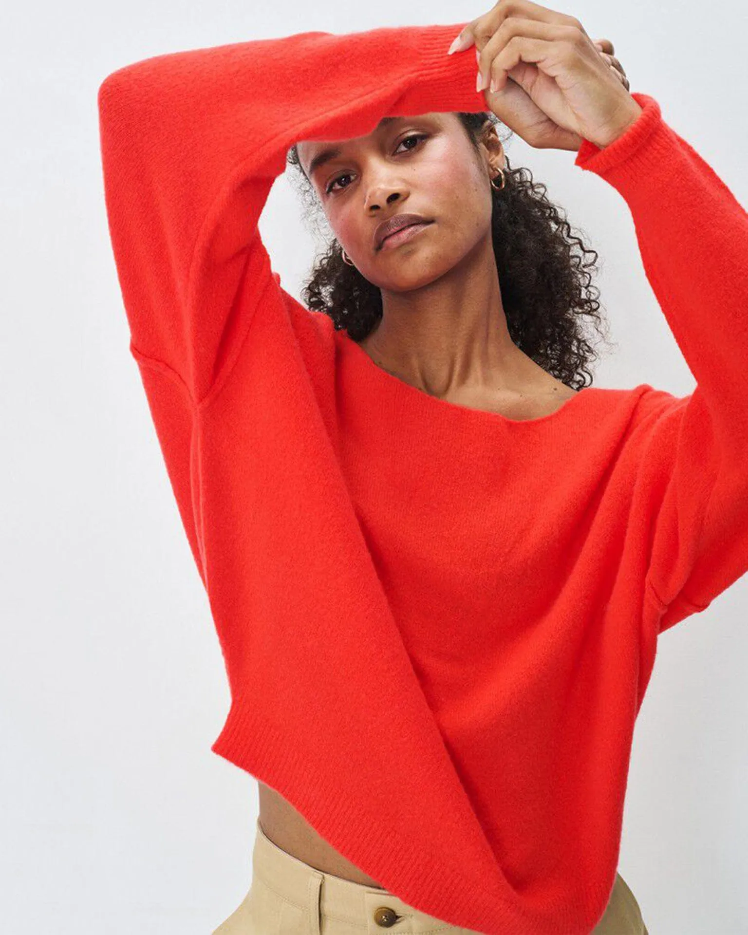 Damsville Wide Scoop Sweater in Gaspacho