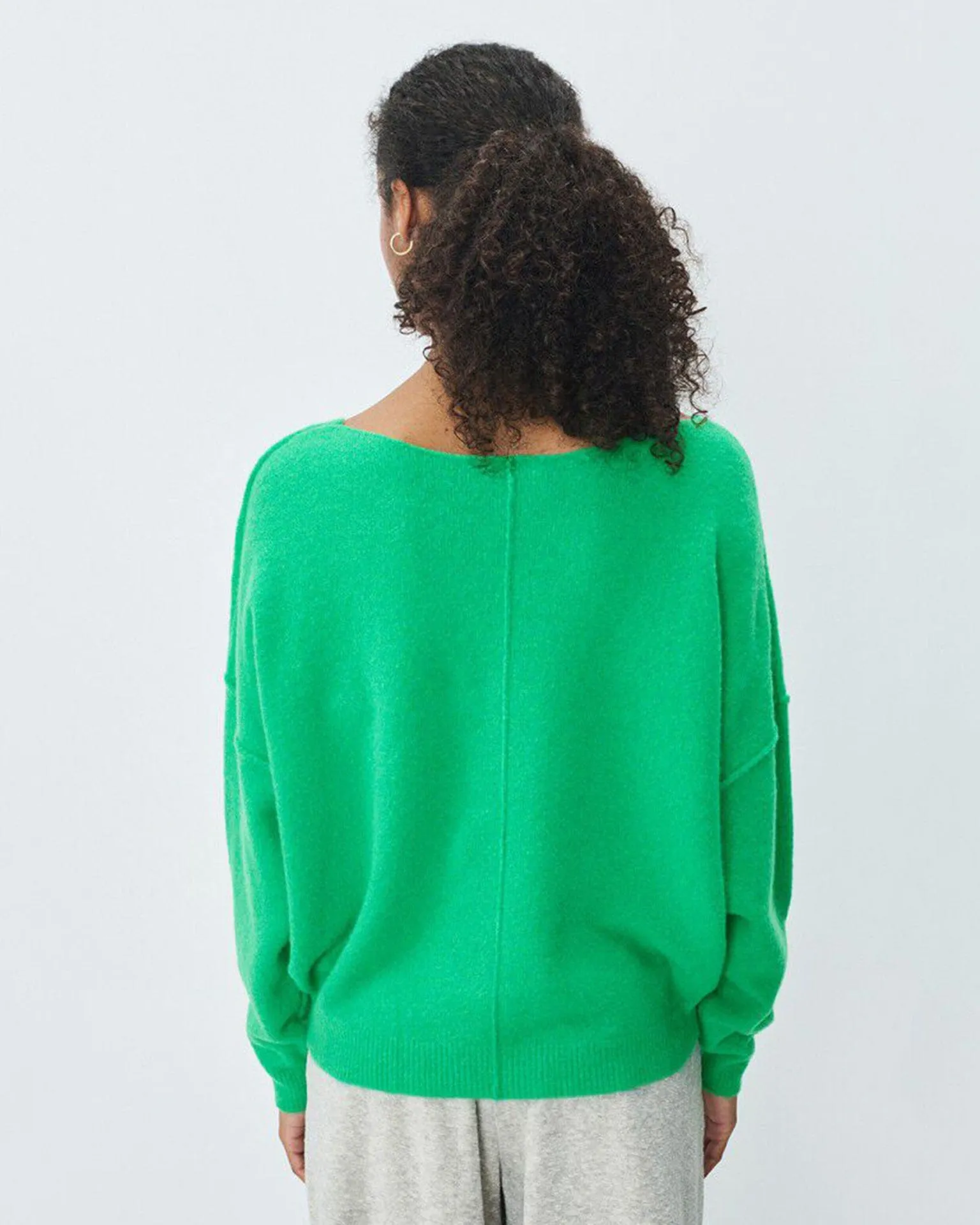 Damsville Wide Scoop Sweater in Printemps Chine