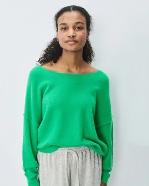 Damsville Wide Scoop Sweater in Printemps Chine