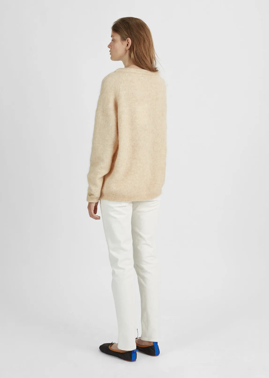 Dramatic Mohair Crewneck Pullover
