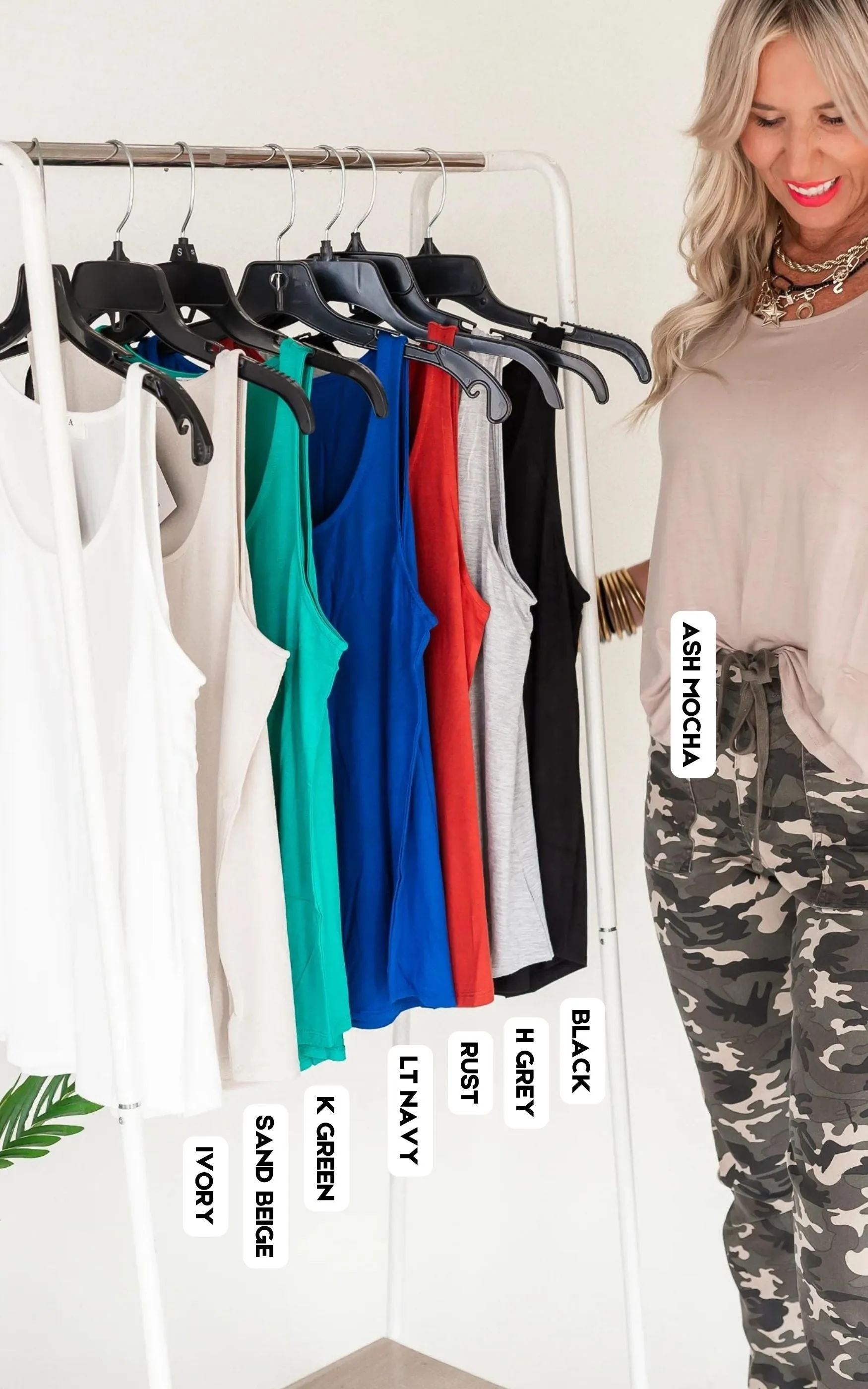 Flowy Hem Rayon Sleeveless Tank Top