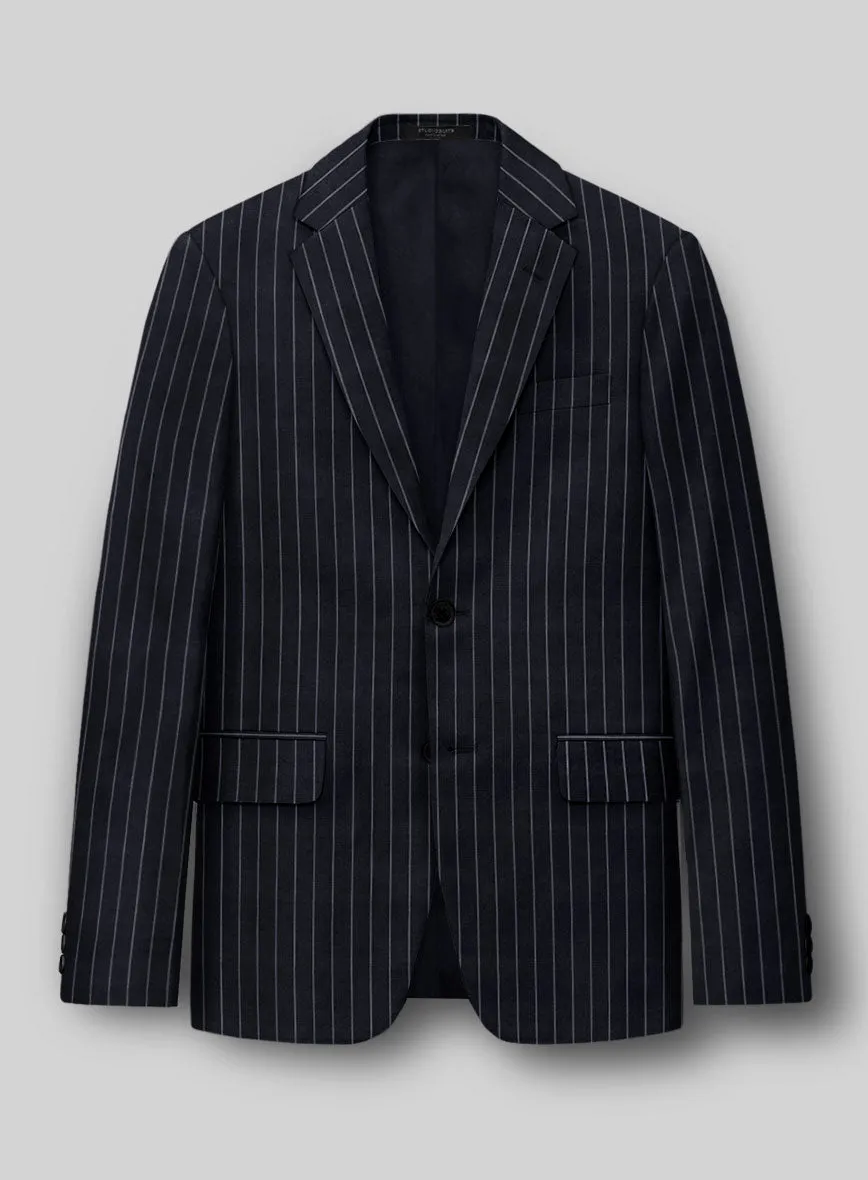 Hardy Minnis Deep Blue Rope Stripe Wool Jacket