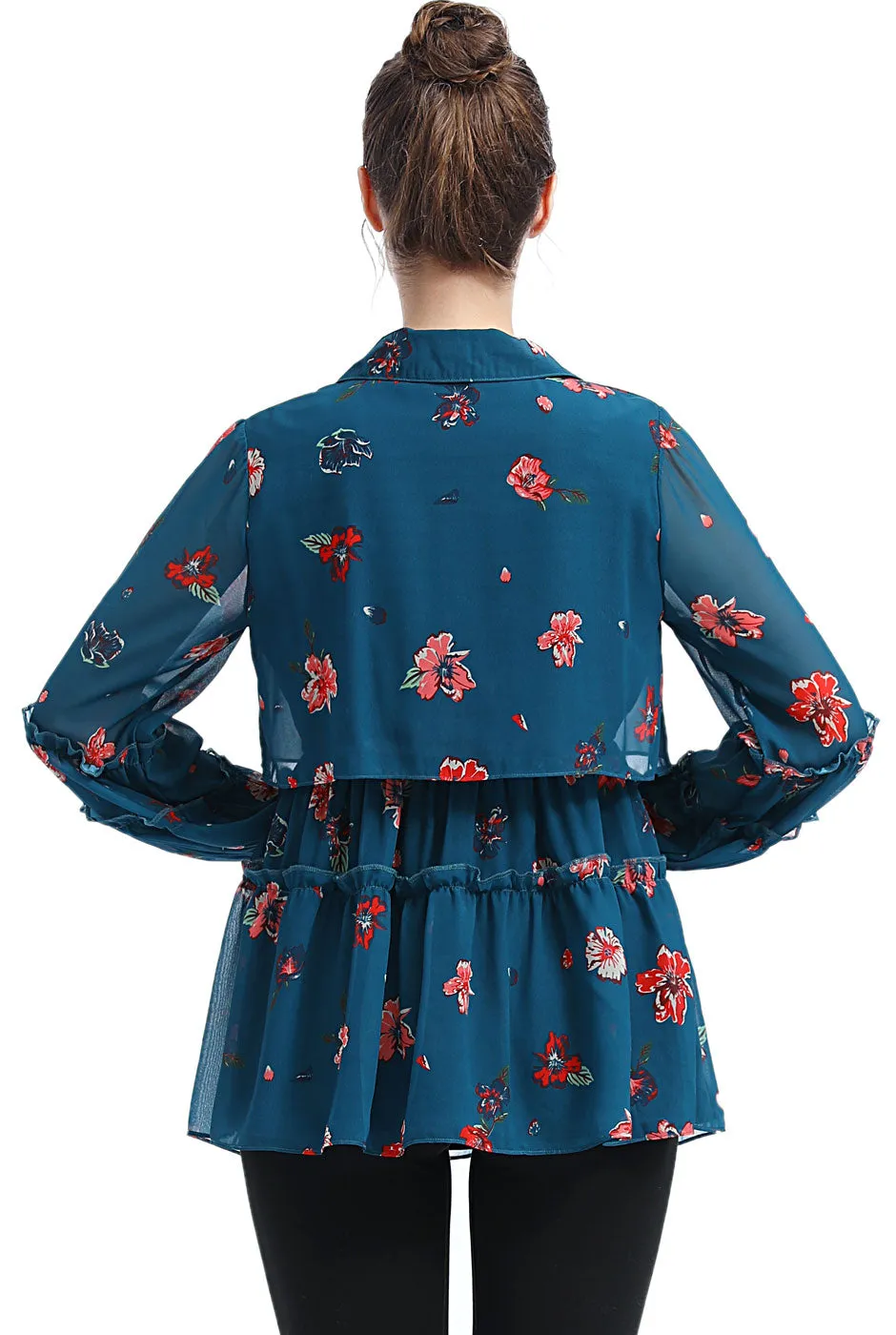 Kimi   Kai Maternity "Coco" Nursing Floral Print Blouse
