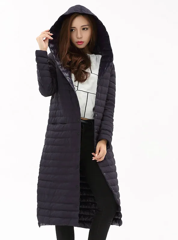 Light Down Jacket Women Long Puffer Coat