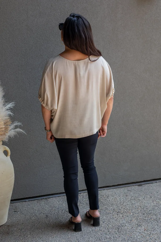 NEW SERINA LINEN TOP (OATMEAL