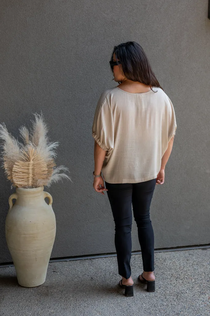 NEW SERINA LINEN TOP (OATMEAL