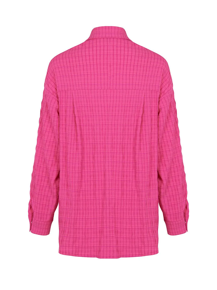 Nocturne Flowy Long Sleeve Shirt Fuchsia