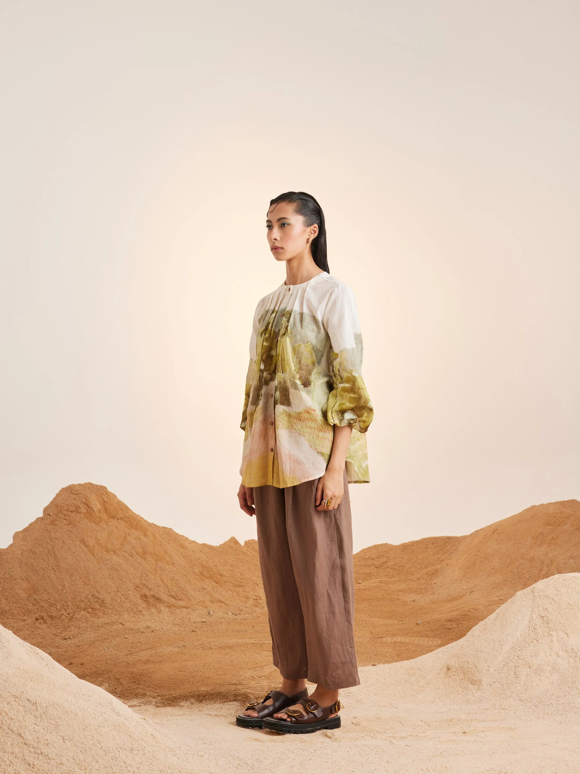 Pleated Neck Shirt