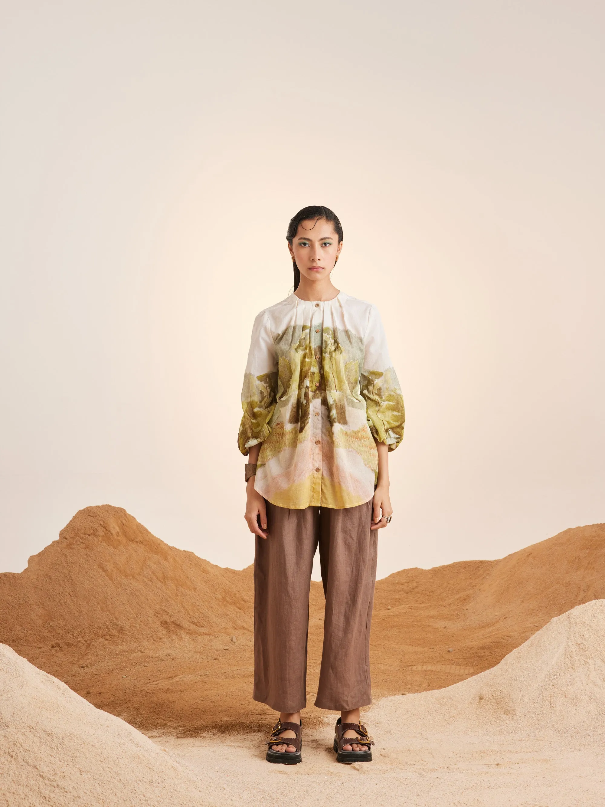 Pleated Neck Shirt