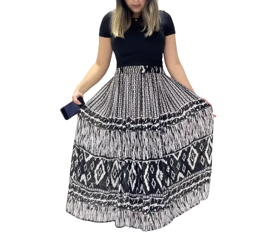 PRINTED RAYON SKIRT PRINT 124