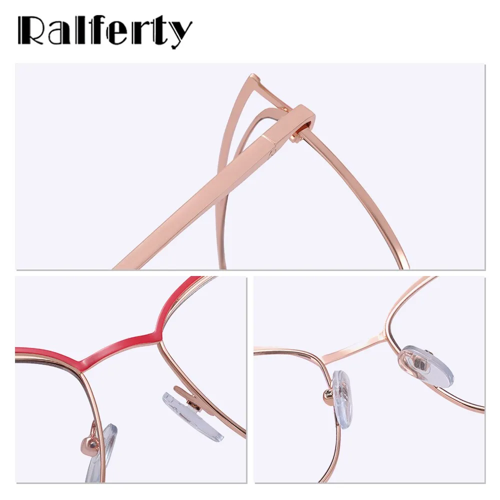 Ralfterty Women's Full Rim Square Cat Eye Alloy Eyeglasses F95877