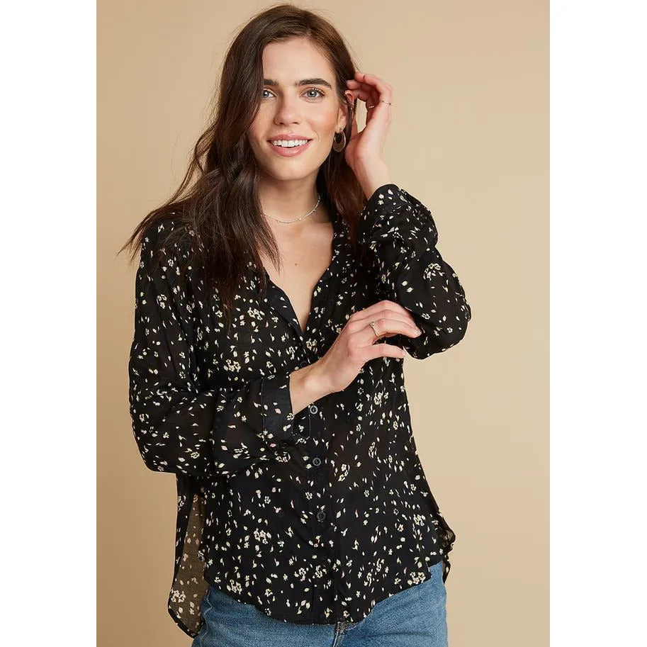 Rounded Hem Pocket Button Down