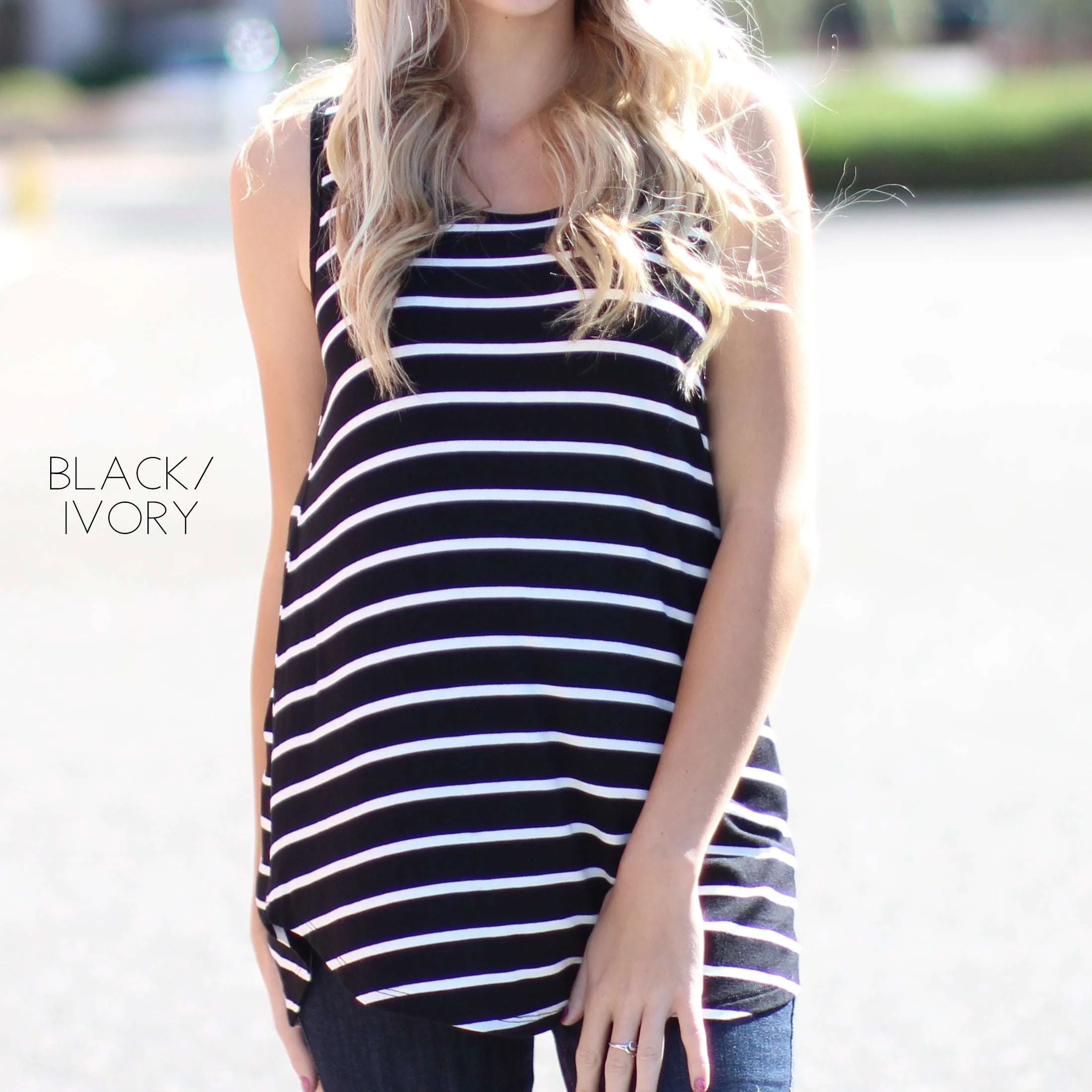 Striped Flowy Tank | S-XL