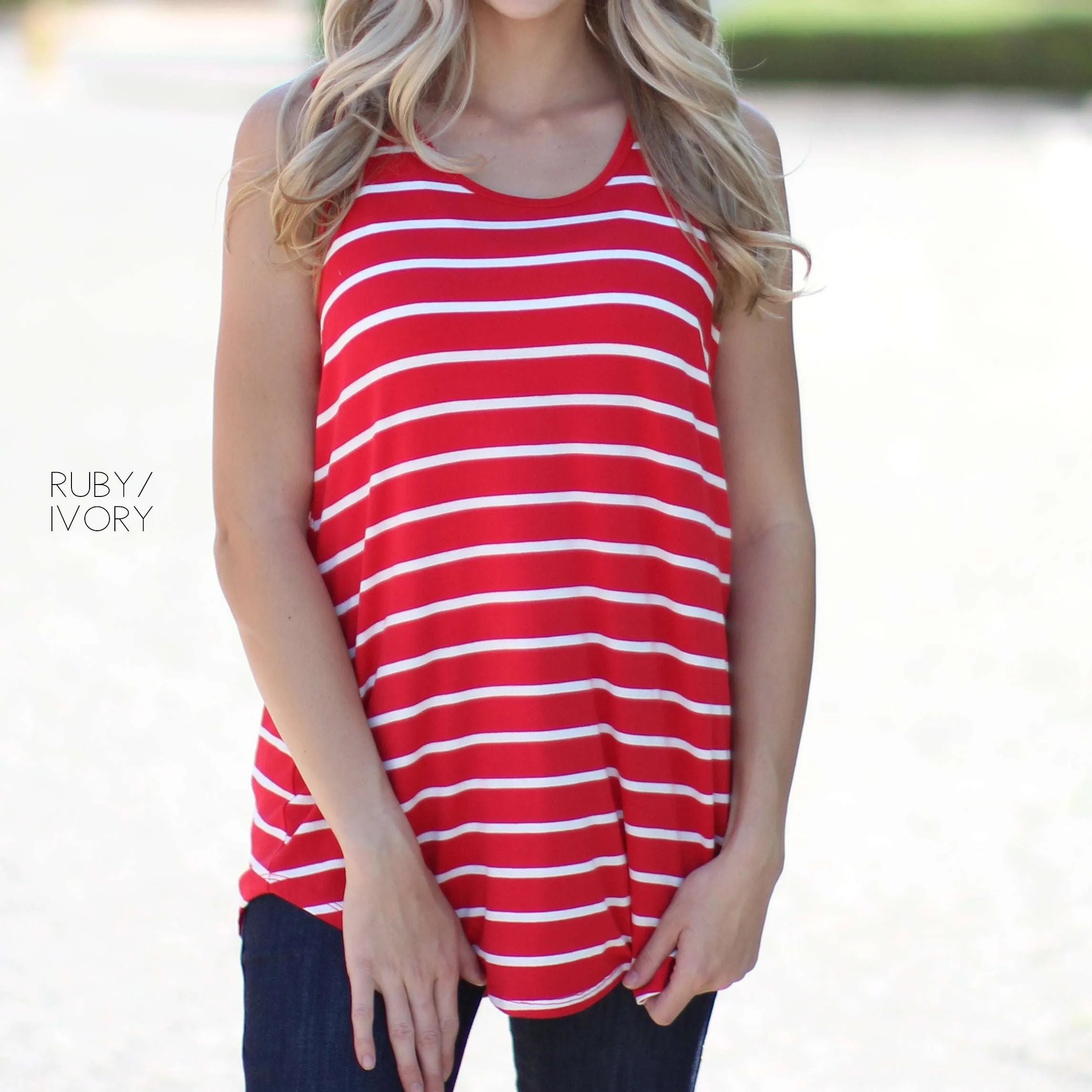 Striped Flowy Tank | S-XL
