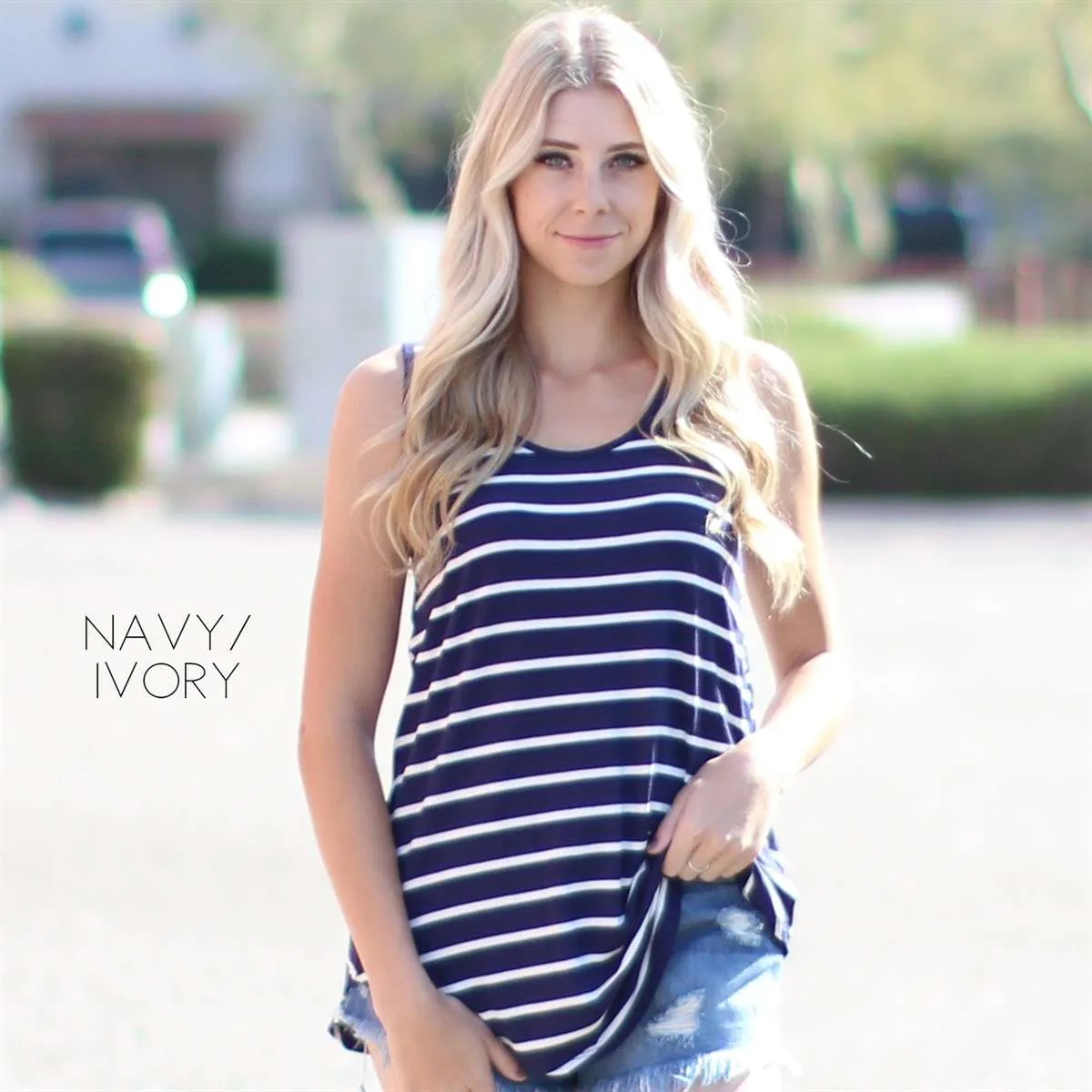 Striped Flowy Tank | S-XL