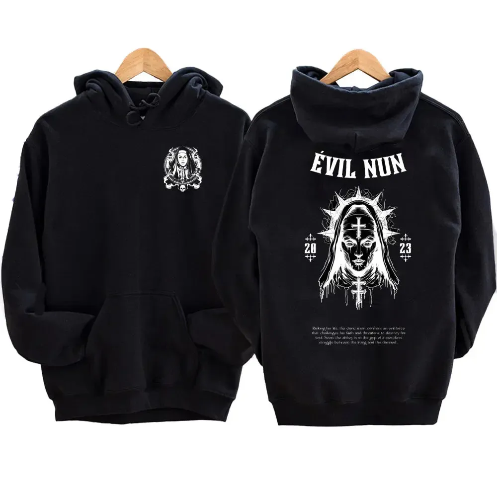 The Bad Nun Antisocial Hip-Hop Hoodie – Harajuku Gothic Streetwear for Men’s Autumn-Winter Style