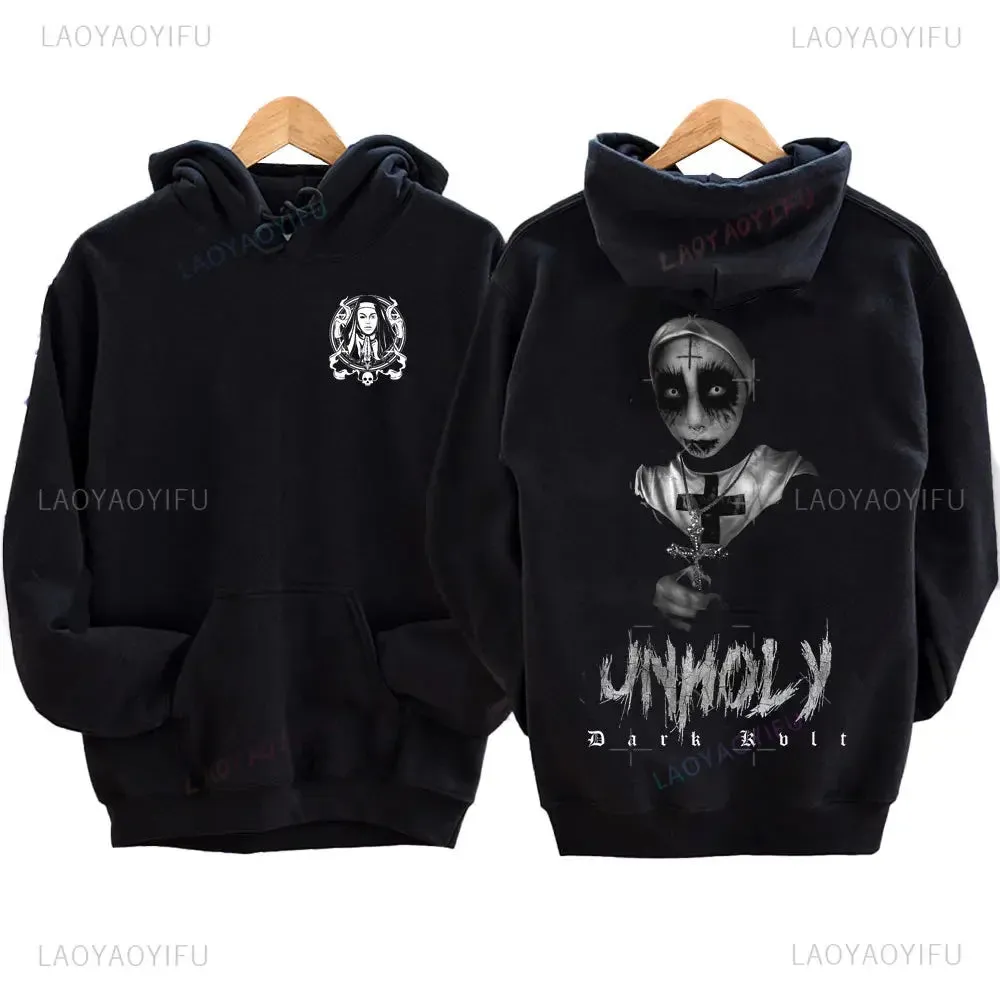The Bad Nun Antisocial Hip-Hop Hoodie – Harajuku Gothic Streetwear for Men’s Autumn-Winter Style