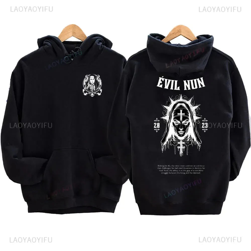 The Bad Nun Antisocial Hip-Hop Hoodie – Harajuku Gothic Streetwear for Men’s Autumn-Winter Style
