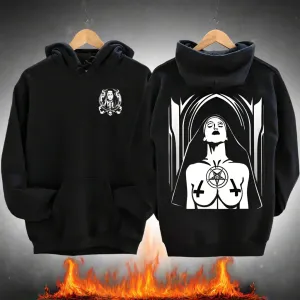 The Bad Nun Antisocial Hip-Hop Hoodie – Harajuku Gothic Streetwear for Men’s Autumn-Winter Style