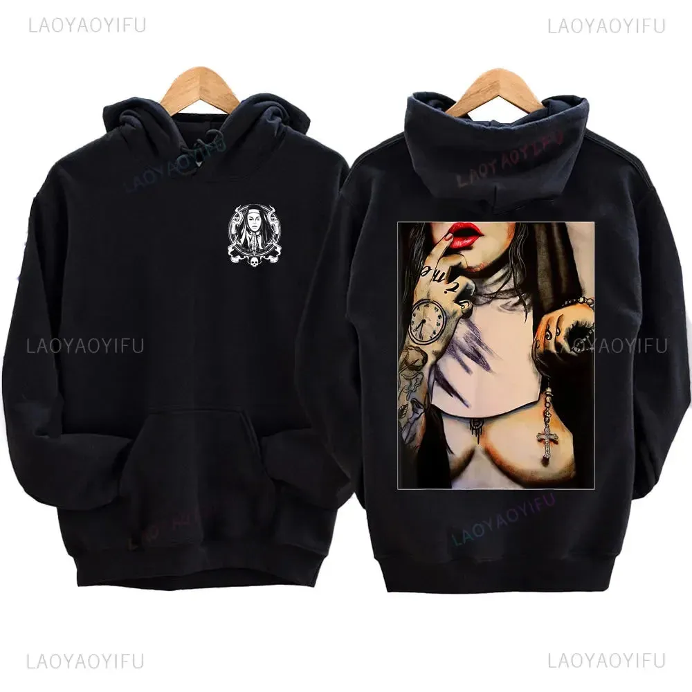 The Bad Nun Antisocial Hip-Hop Hoodie – Harajuku Gothic Streetwear for Men’s Autumn-Winter Style