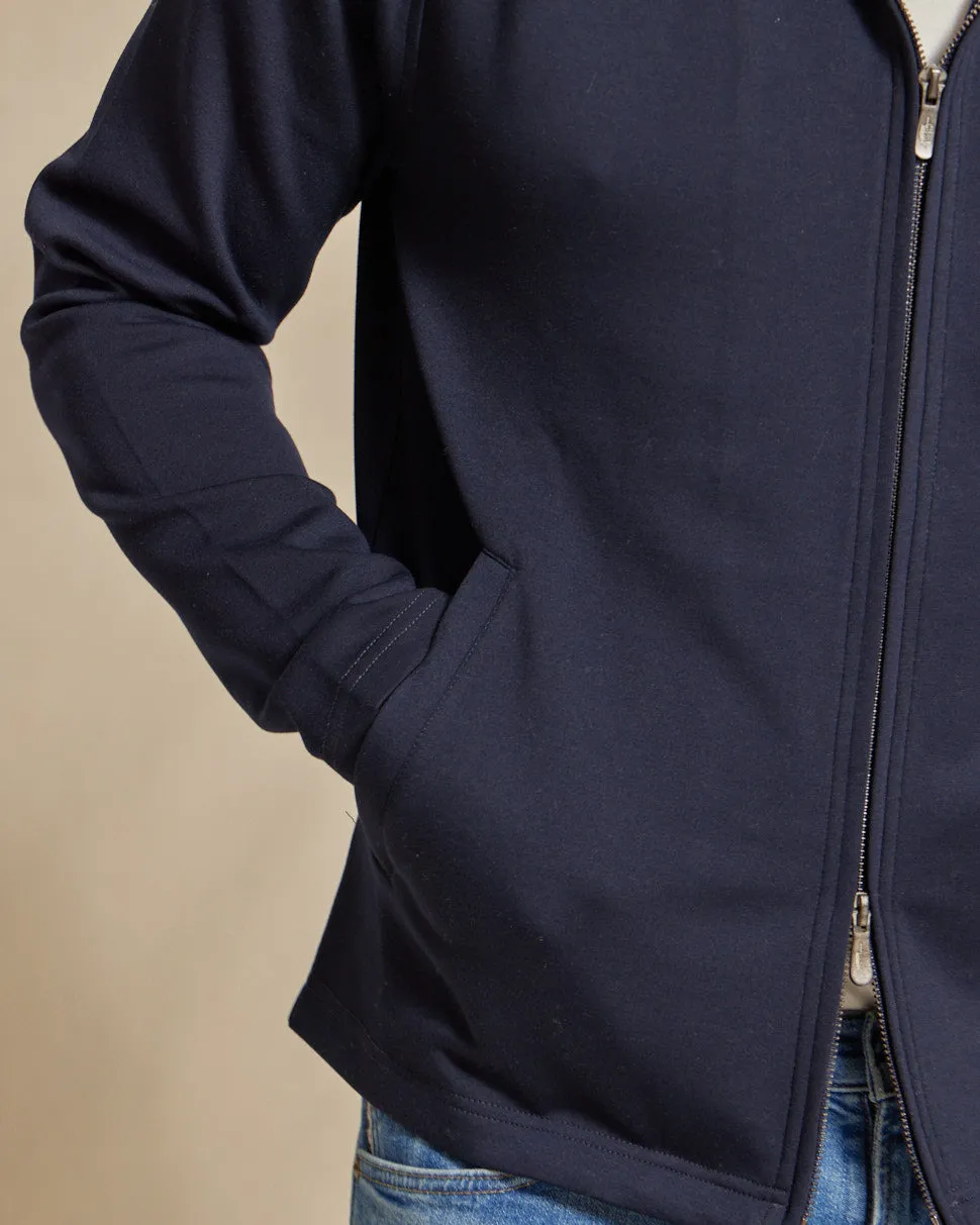 The Logan - Scuba Hooded Jacket - Navy/Charcoal
