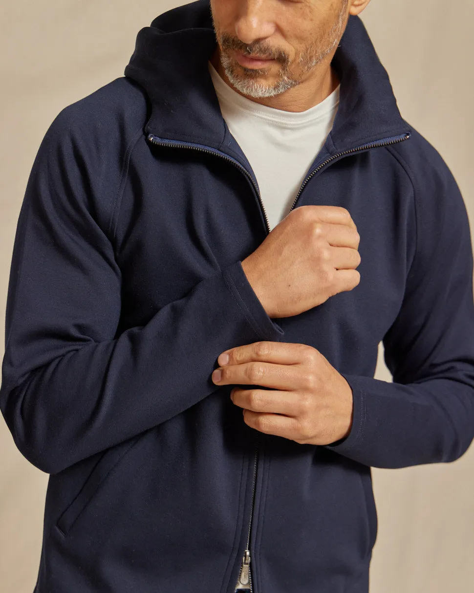The Logan - Scuba Hooded Jacket - Navy/Charcoal