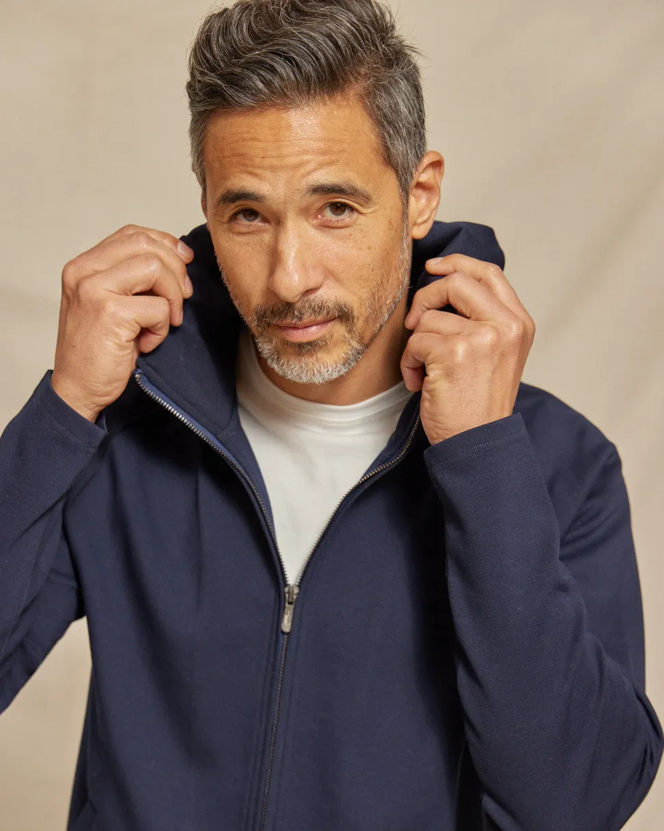 The Logan - Scuba Hooded Jacket - Navy/Charcoal
