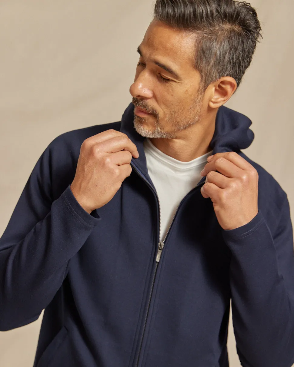 The Logan - Scuba Hooded Jacket - Navy/Charcoal