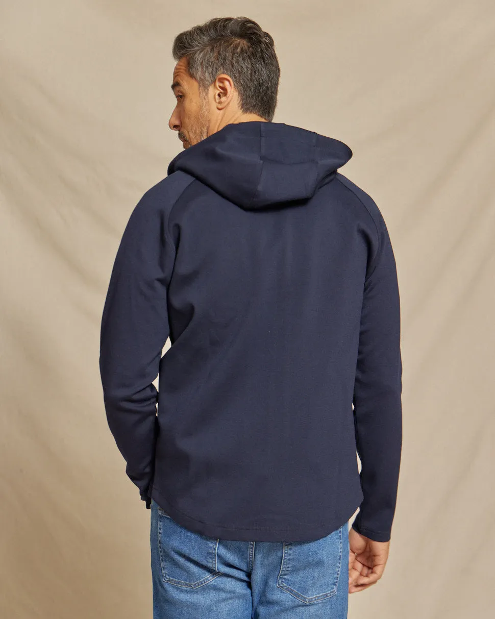 The Logan - Scuba Hooded Jacket - Navy/Charcoal
