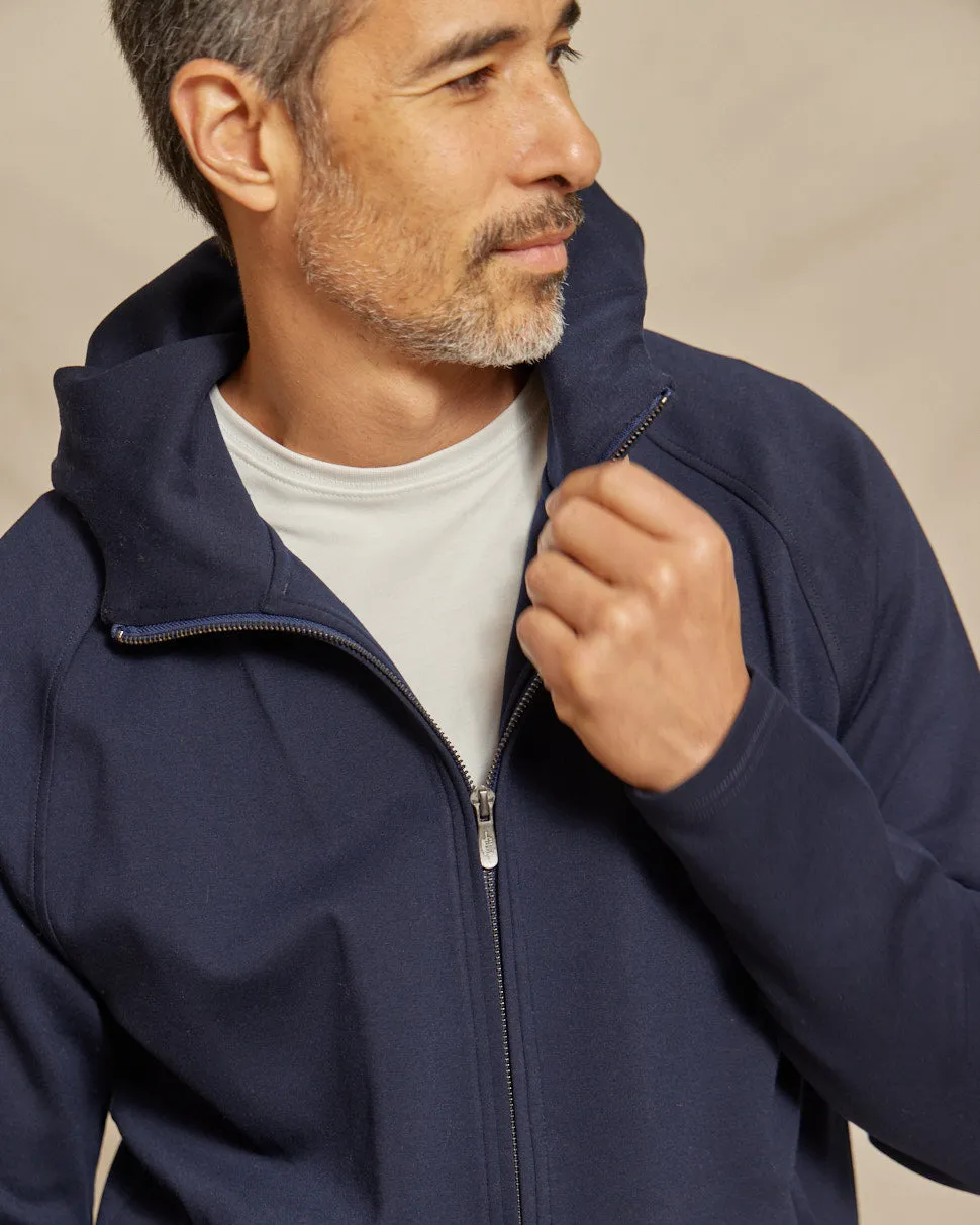 The Logan - Scuba Hooded Jacket - Navy/Charcoal
