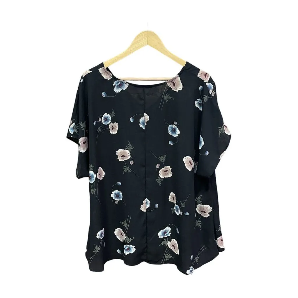 West Kei Allura Knot Detail Floral Blouse - Size 2X
